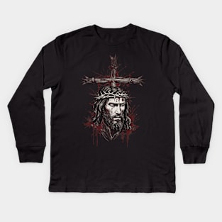 Jesus Christ Died for Our Sins Kids Long Sleeve T-Shirt